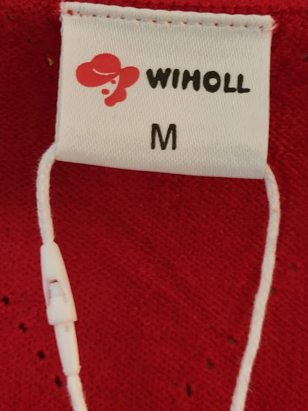NWT Wiholl Women's Red Scoop-Neck Chevron Knit Sweater - Size M